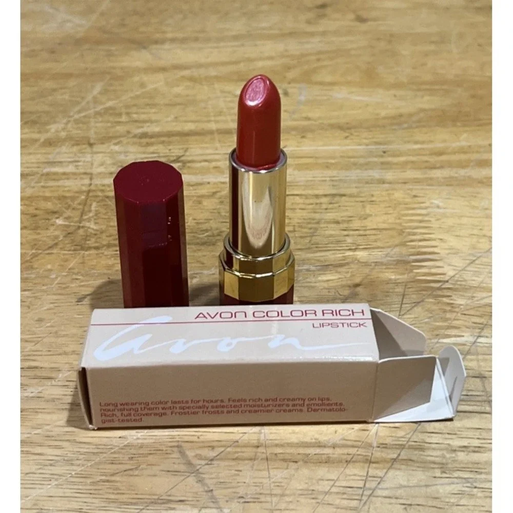 AVON Color Rich Lipstick   ~  Frostiest‎ Coral  ~ full size NOS nib